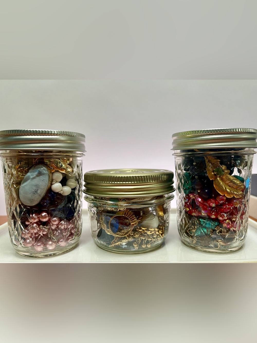 Vintage Jewelry Jars Set of 3